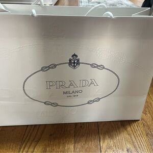 Prada White Shopping Bag